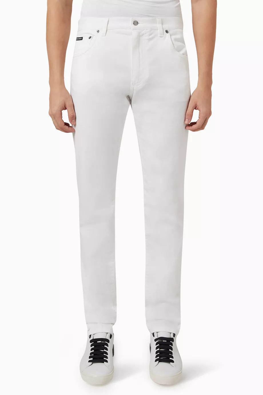 Mens slim shop fit white jeans