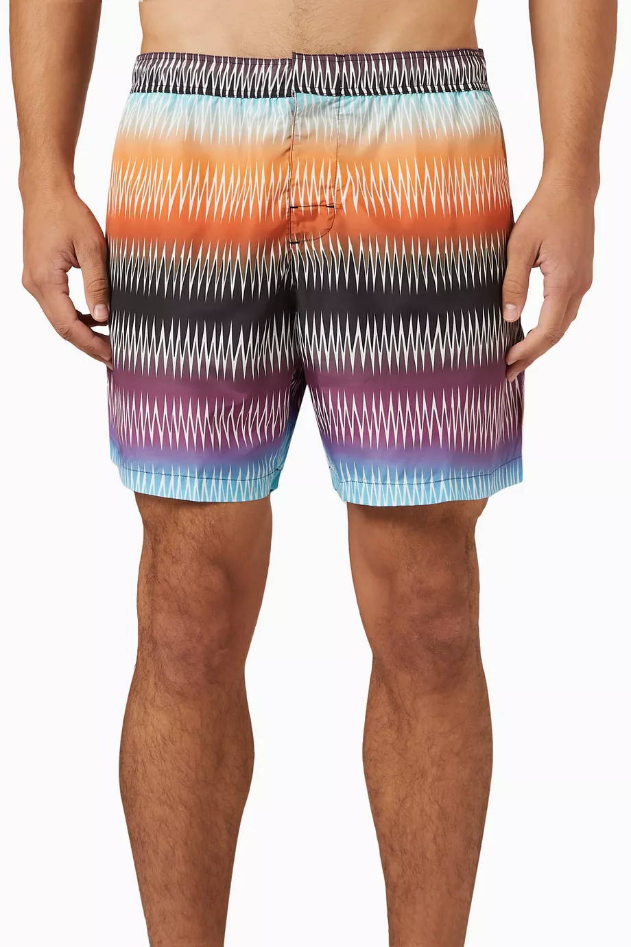 Buy Missoni Multicolour Zig Zag Swim Shorts in Technical Fabric