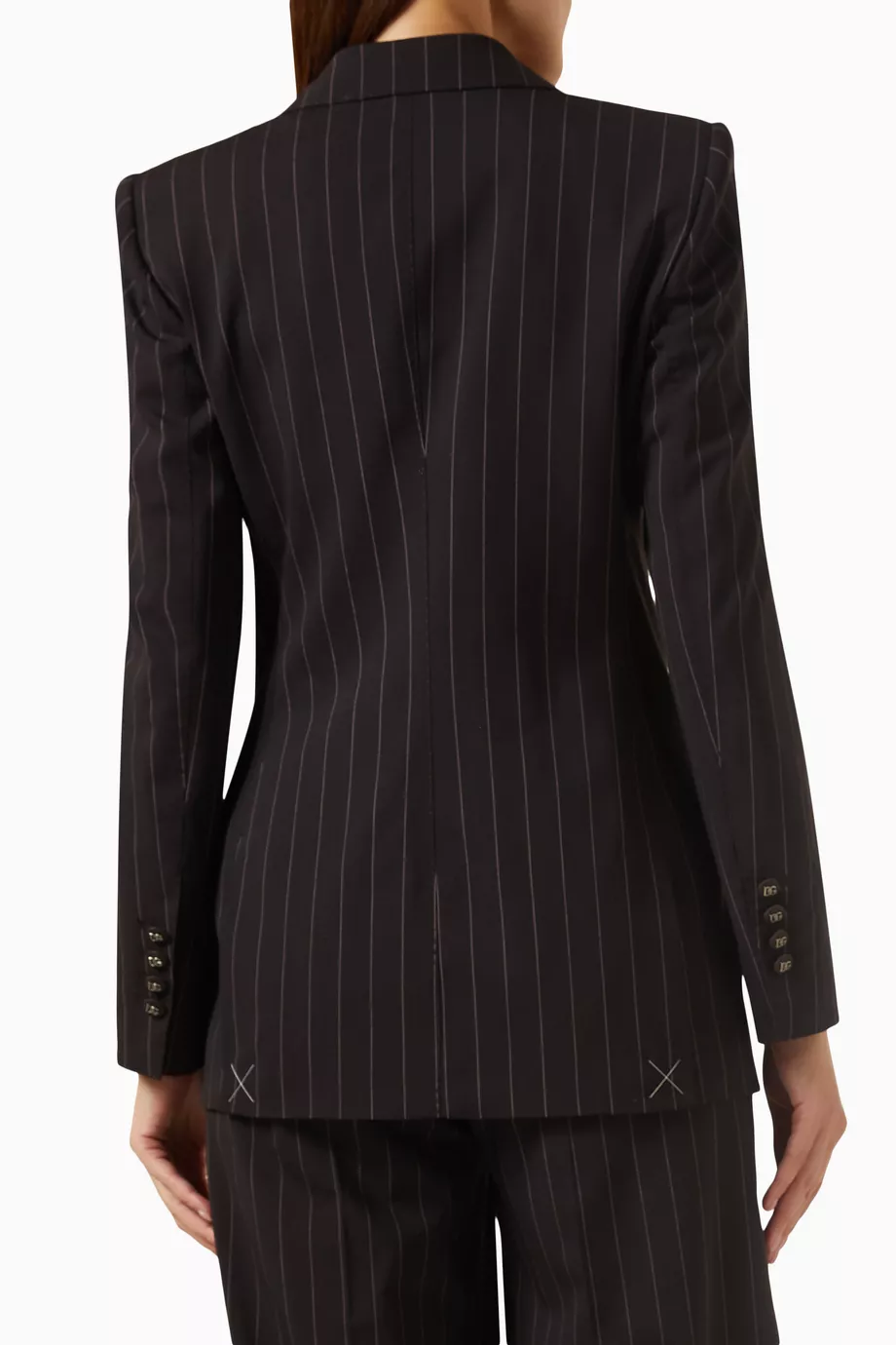 Buy Dolce Gabbana Grey Turlington Pinstripe Jacket in Stretch