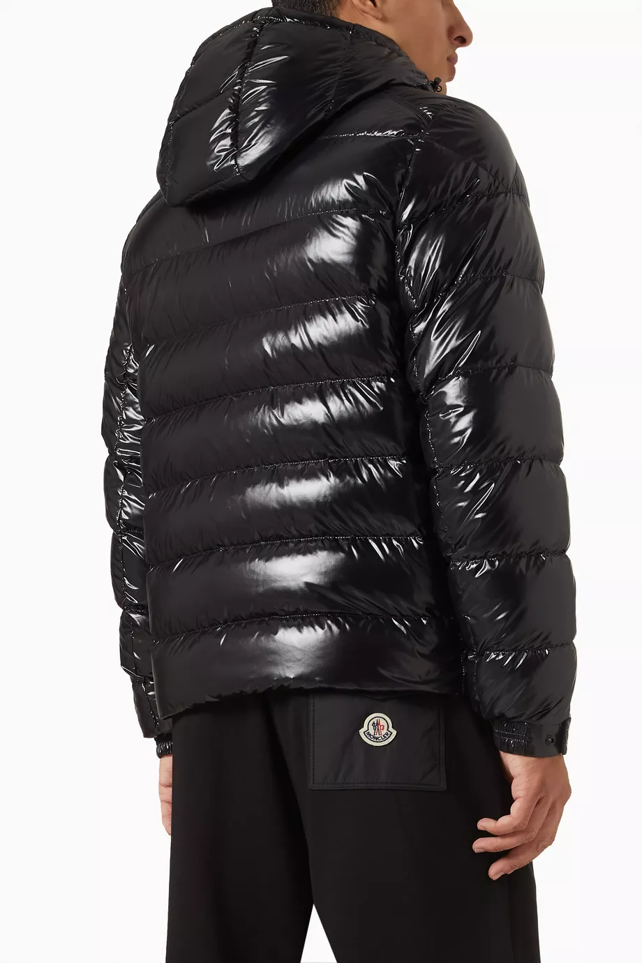 Shiny black top moncler jacket