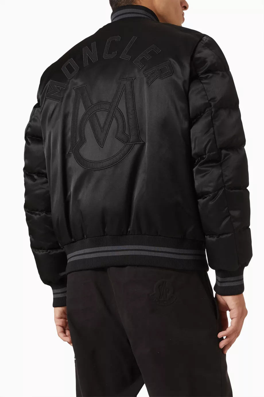 Moncler black deals bomber jacket