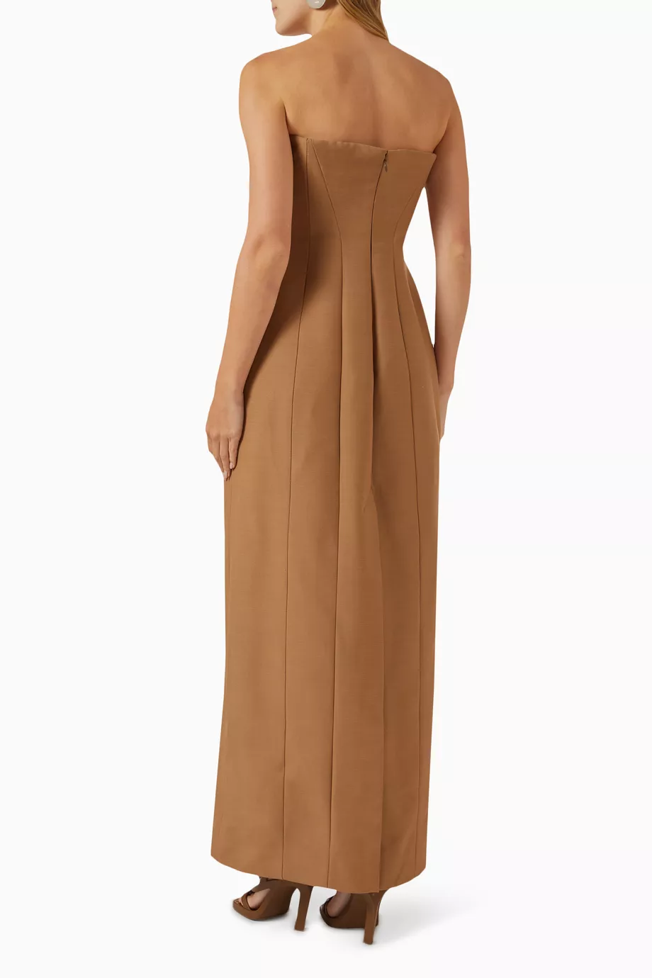 Bcbg notched v strapless on sale gown