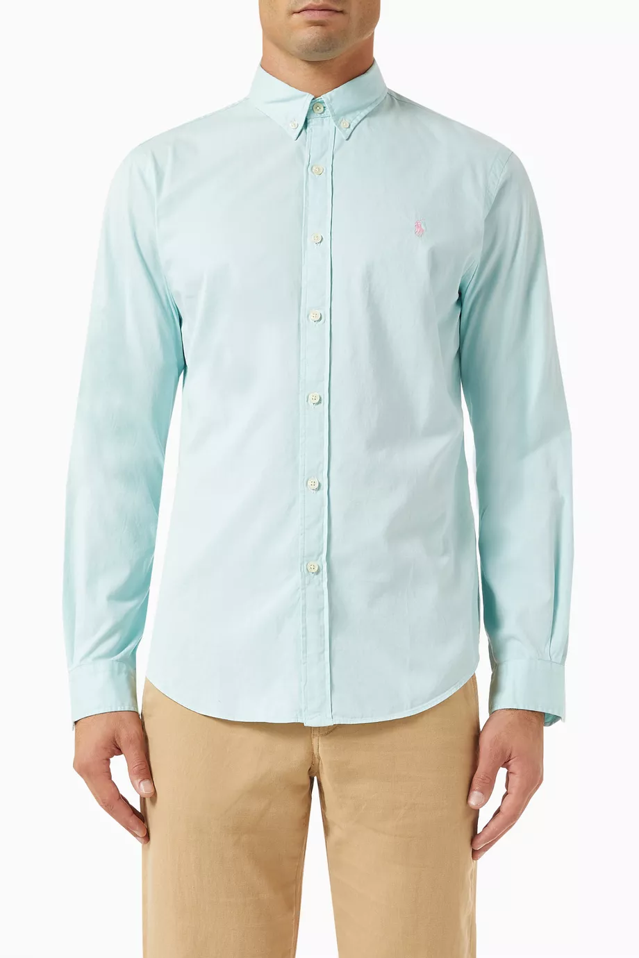 Ralph lauren slim sales fit blue shirt