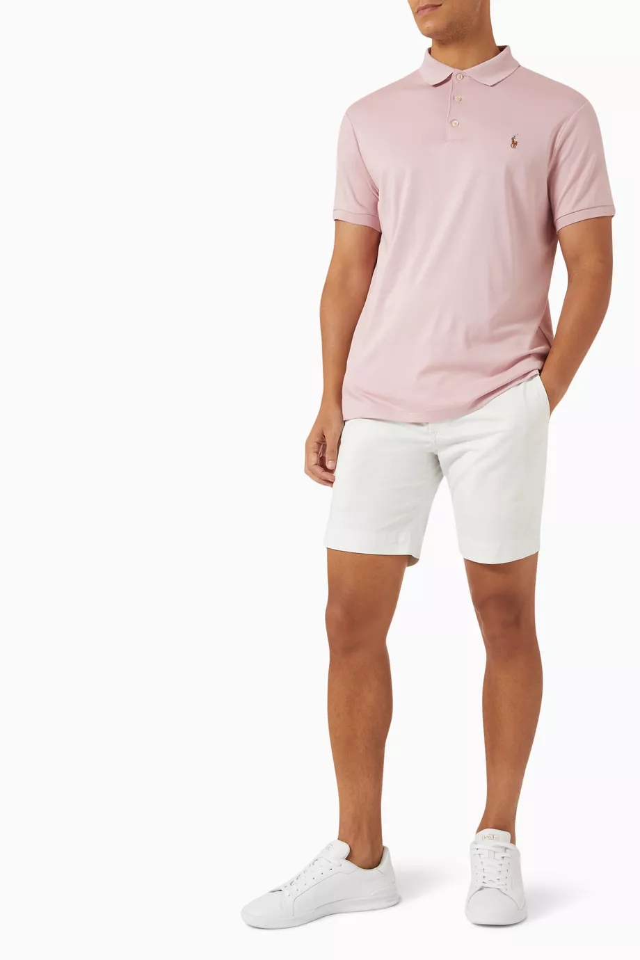 Buy Polo Ralph Lauren Pink Polo Shirt in Cotton Piqu for Men in