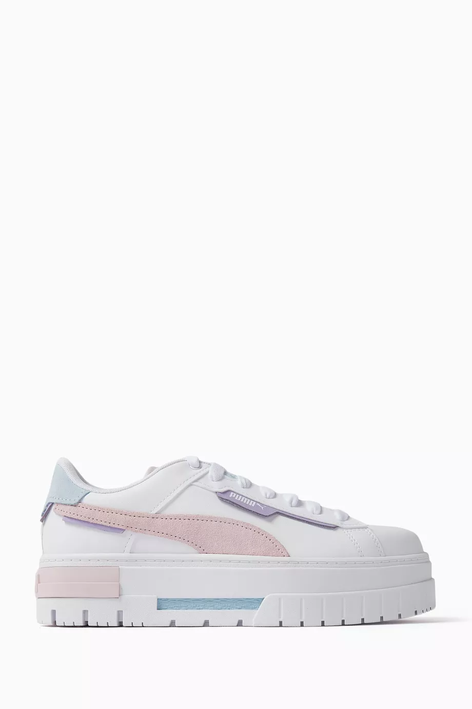 Buy Puma Pink Mayze Crashed Sneakers in Leather for Women in UAE