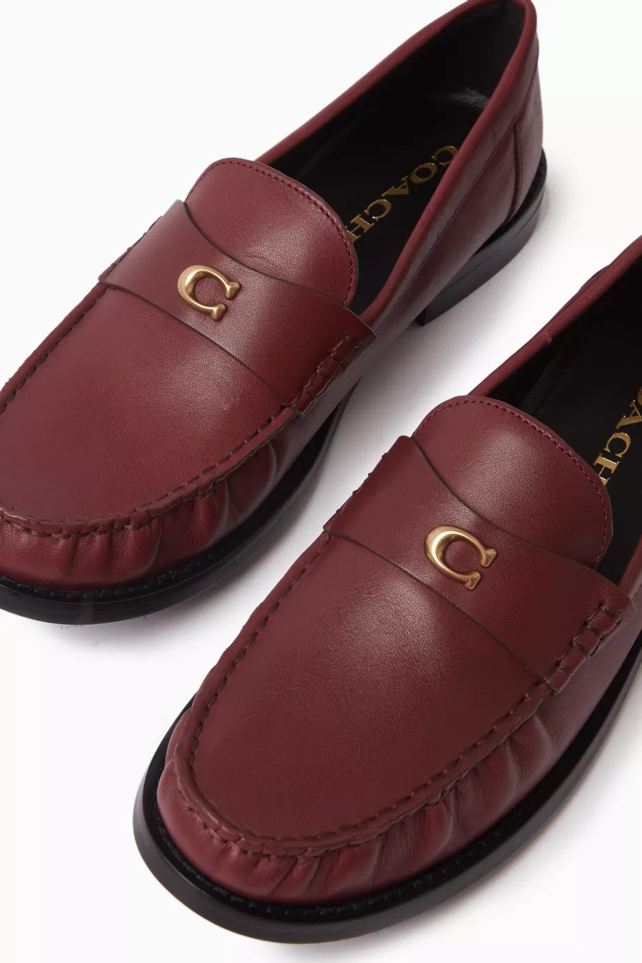 Buy Coach Red Jolene Loafers in Leather for Women in UAE Ounass