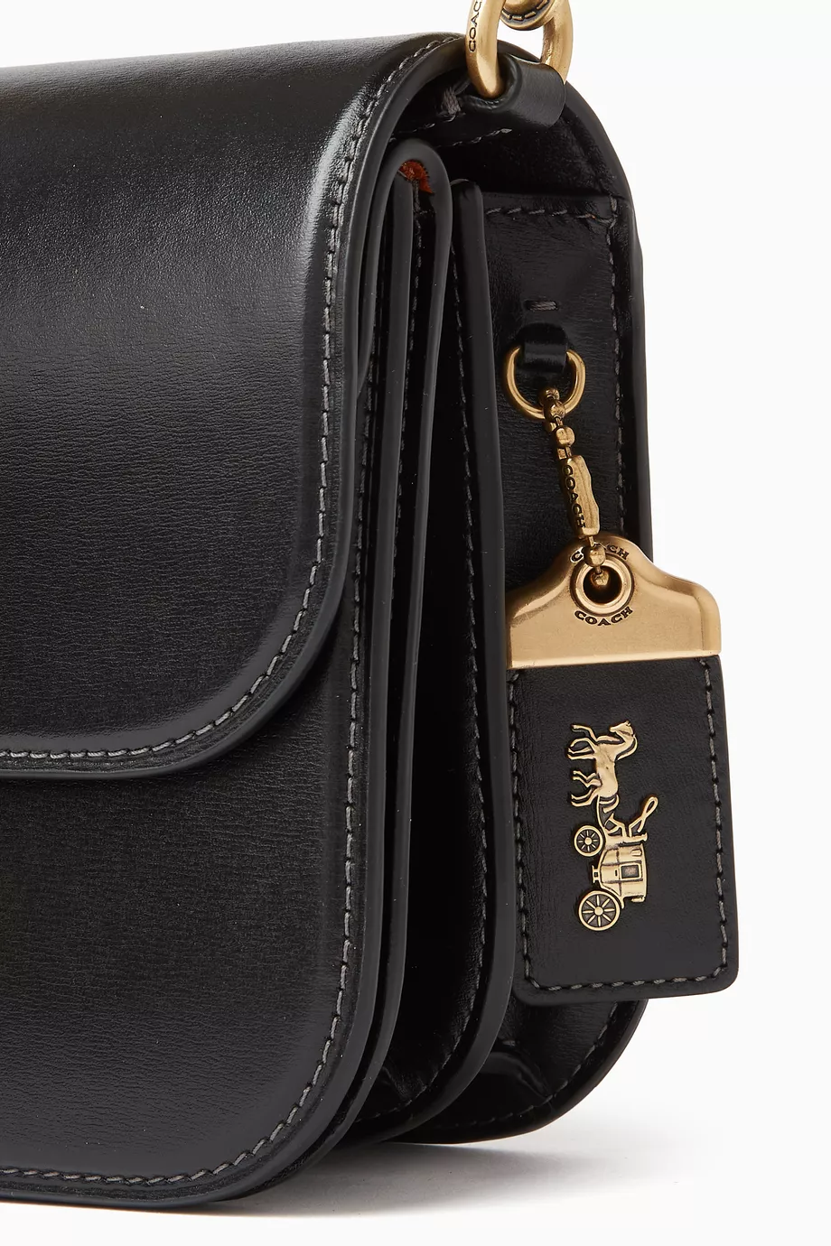 Coach black bag with gold chain sale