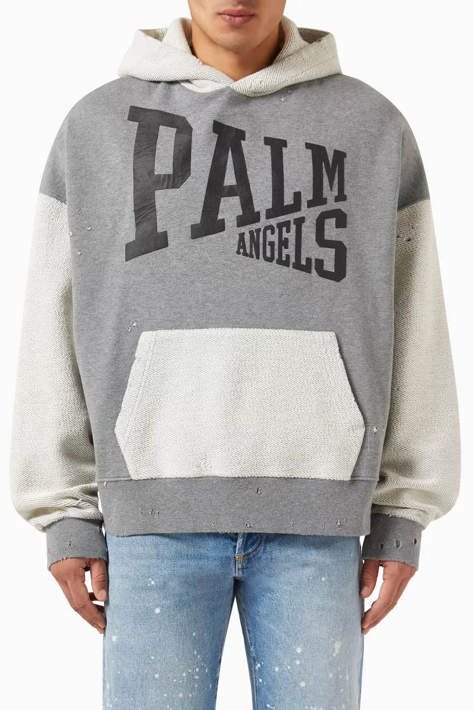 Palm angels hoodie grey discount