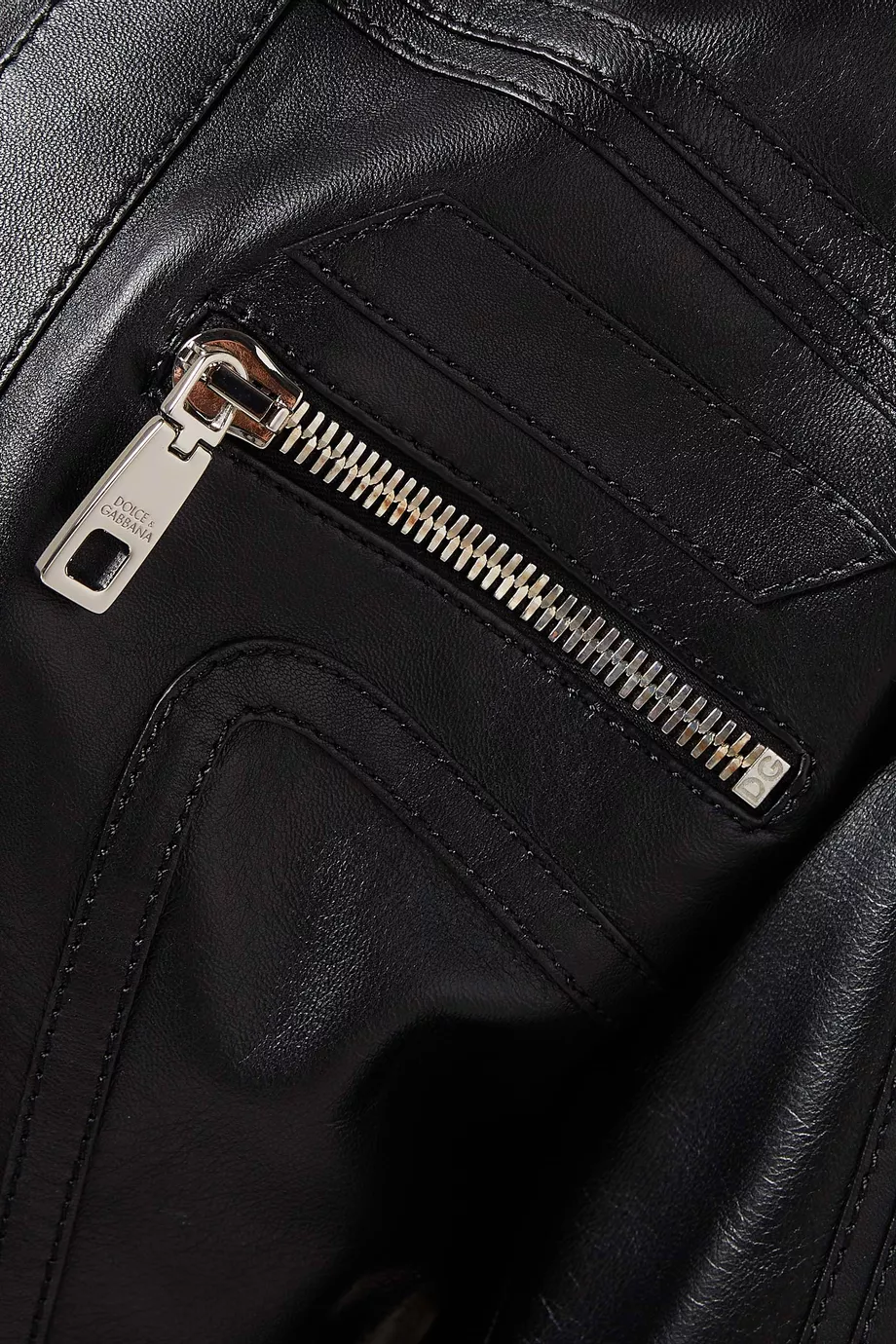 Dolce and gabbana new arrivals black leather jacket