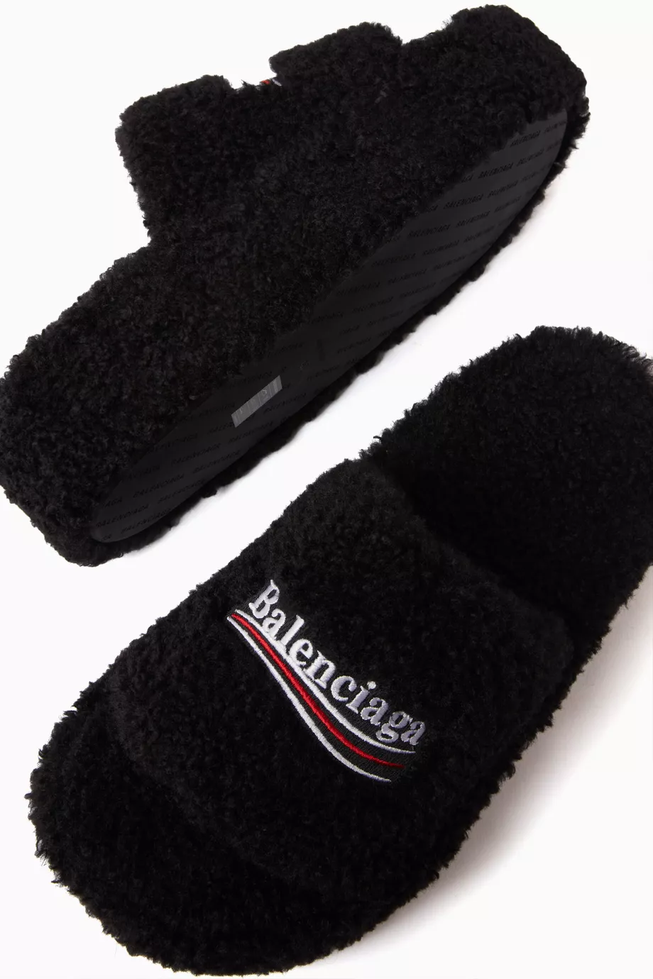 Balenciaga fluffy best sale slippers