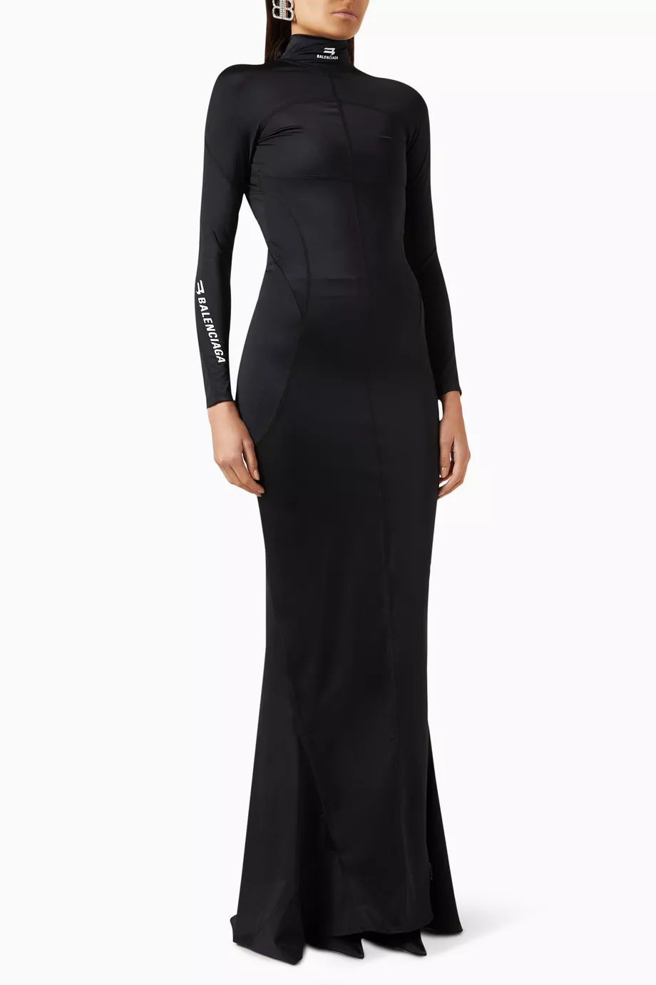 Buy Balenciaga Black Sporty B Activewear Gown in Stretch nylon for