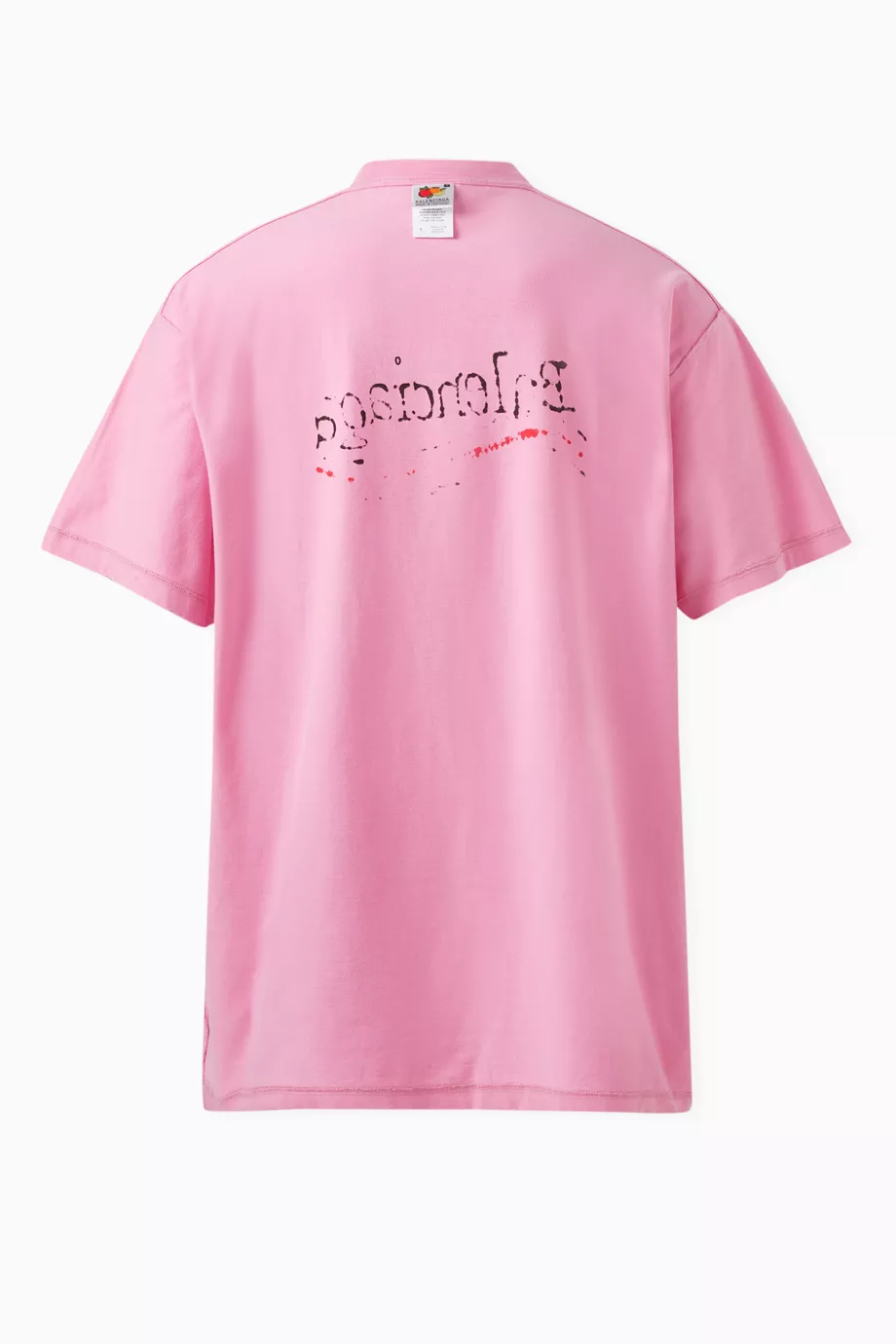 Buy Balenciaga Pink Logo T shirt in Cotton Jersey for UNISEX in