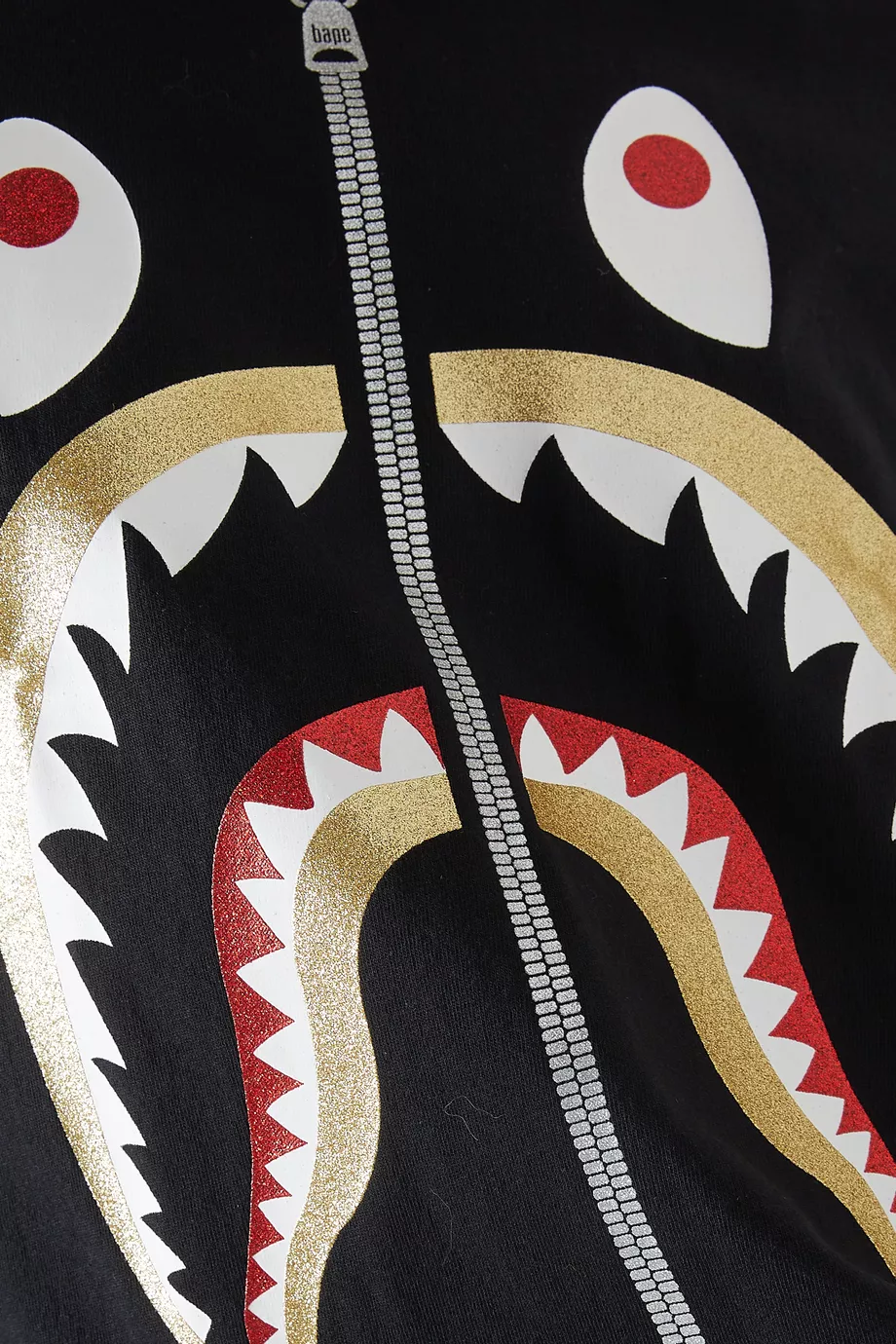 Buy A Bathing Ape Black Glitter Shark T shirt in Cotton for Men in