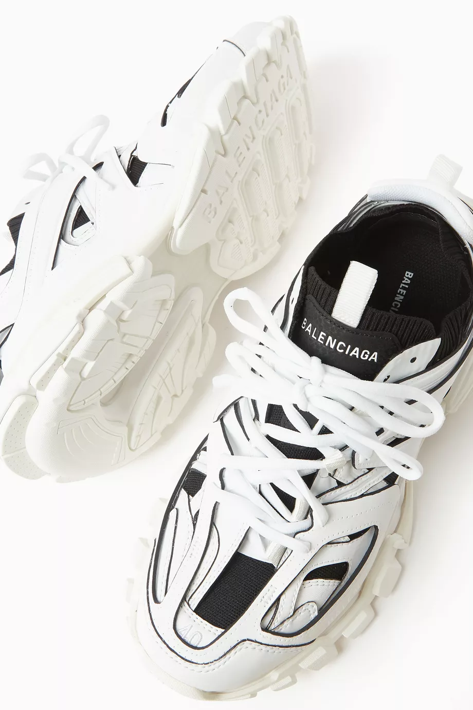 Buy Balenciaga White Track Sole Sneakers in Knit Nylon for Women in UAE Ounass