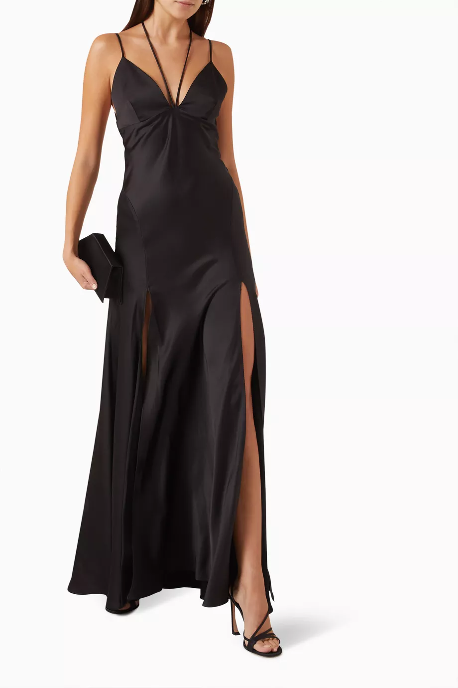 Satin maxi store slip dress