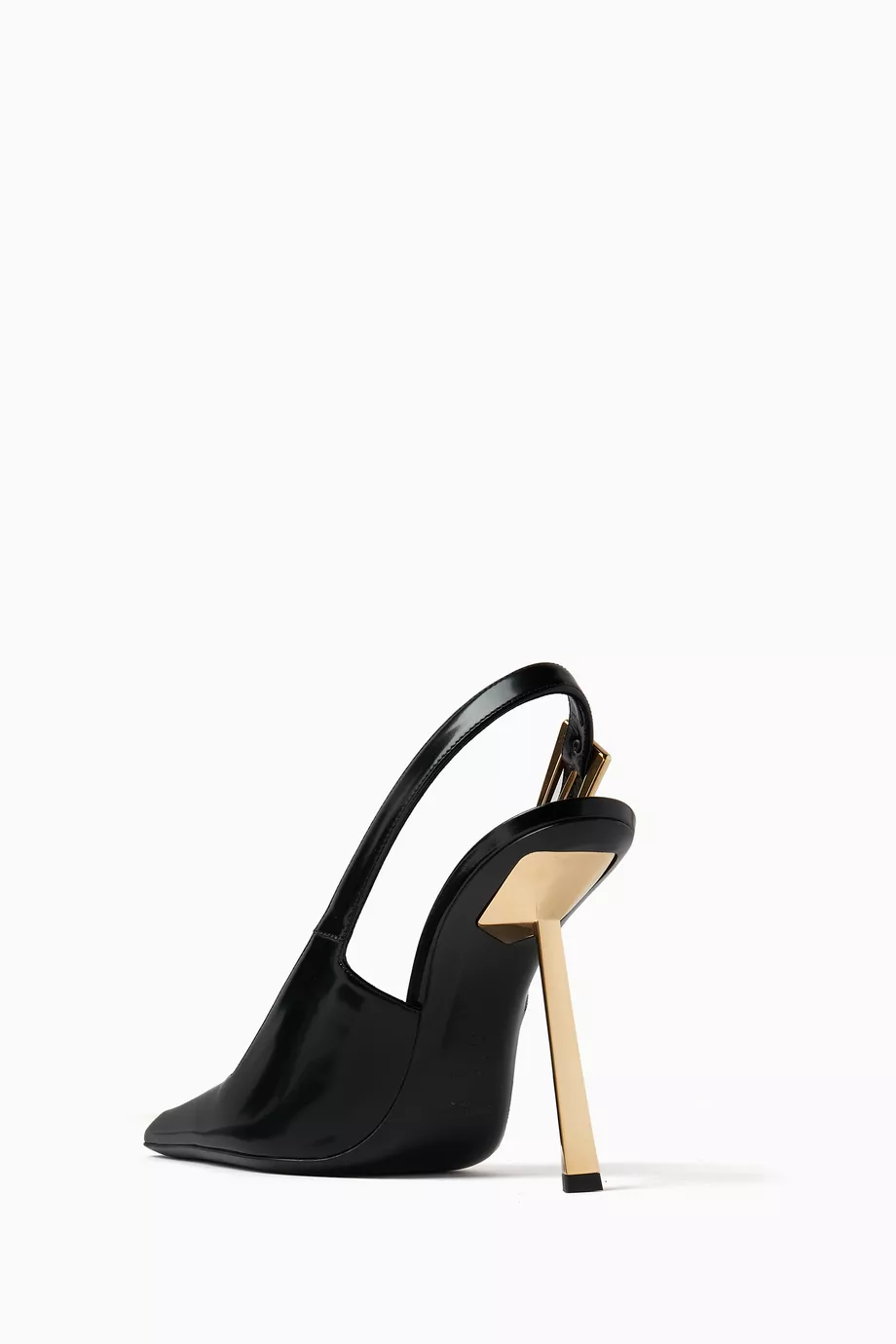 Buy SAINT LAURENT Black Lee Slingback Pumps in Patent Leather for