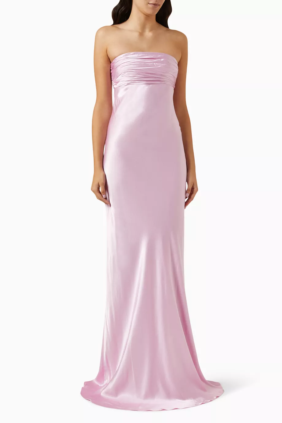 Buy SHONA JOY Pink La Lune Strapless Ruched Bodice Maxi Dress for