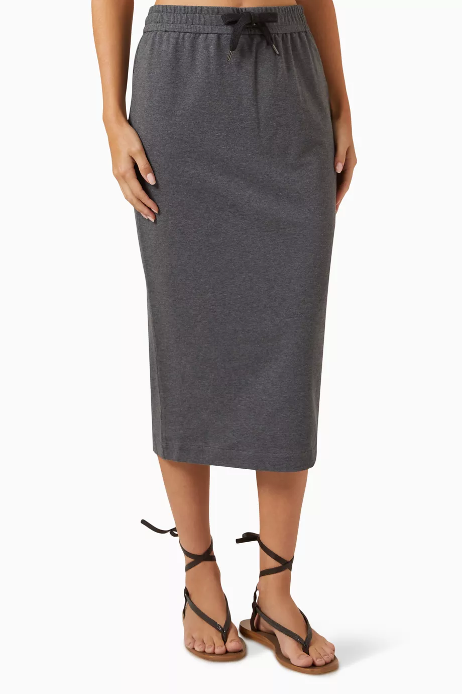 Grey midi skirt top