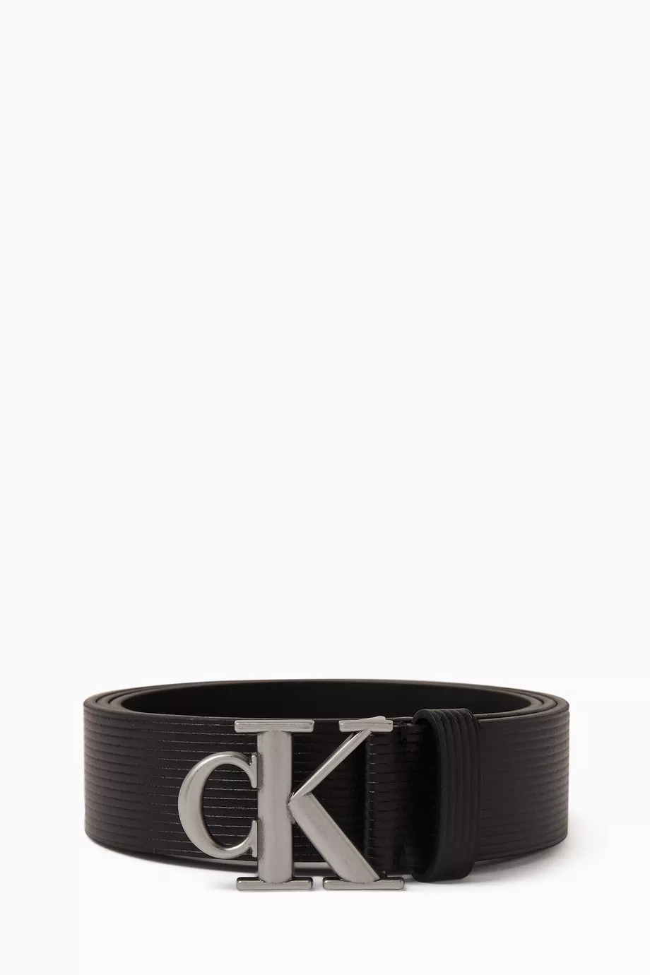 Buy Calvin Klein Jeans Black Logo Belt in Leather for Men in UAE Ounass