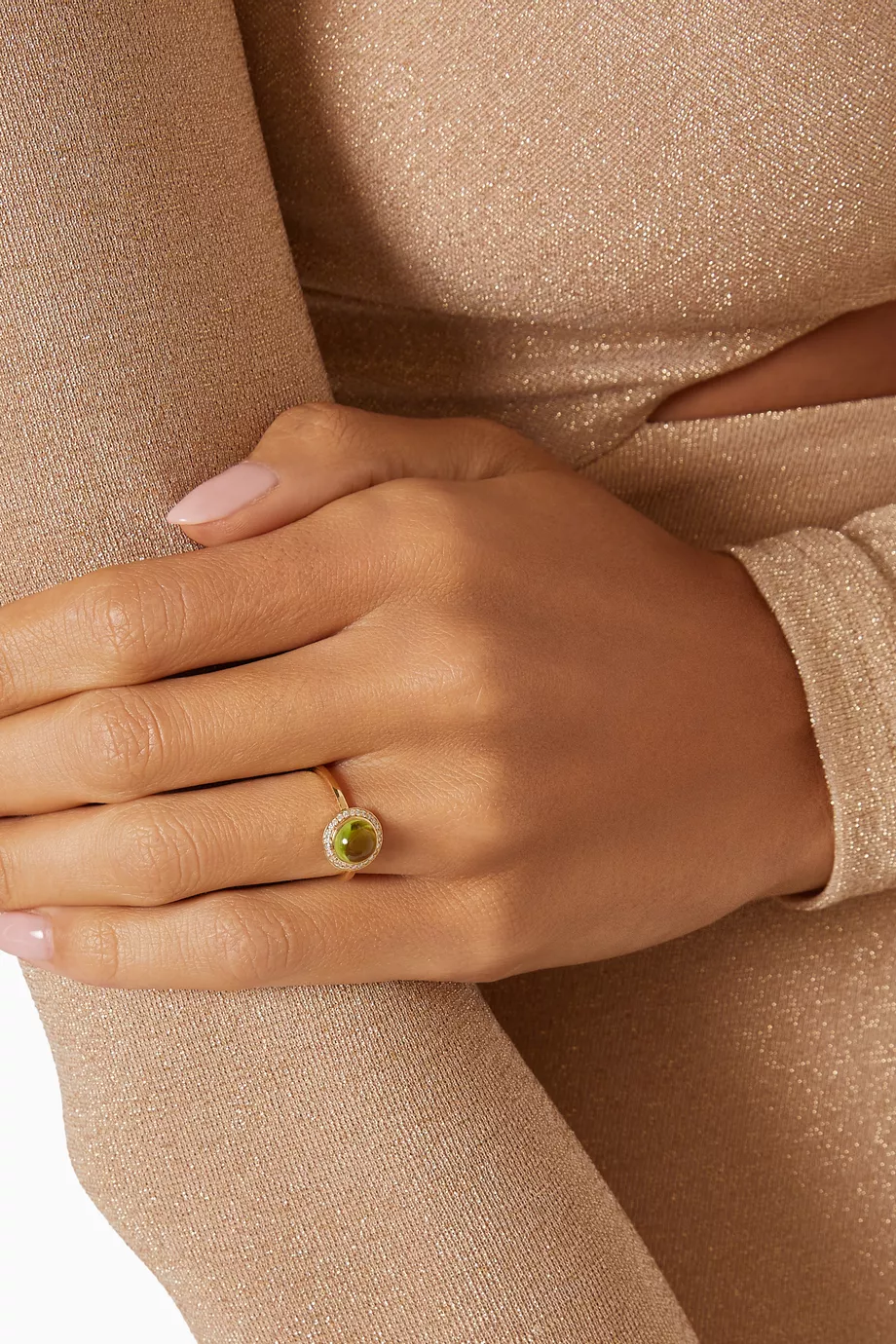 Diamond and peridot best sale engagement rings