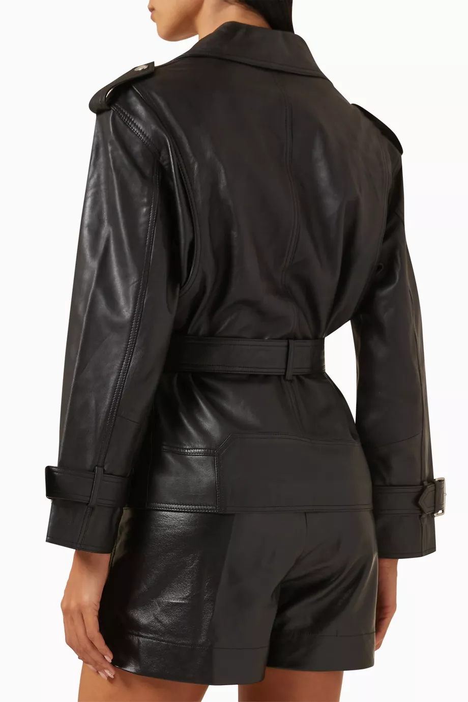 Oversized leather hotsell biker jacket