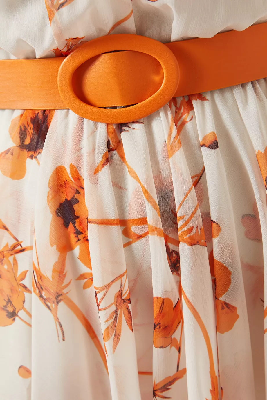 Orange colour long best sale dress