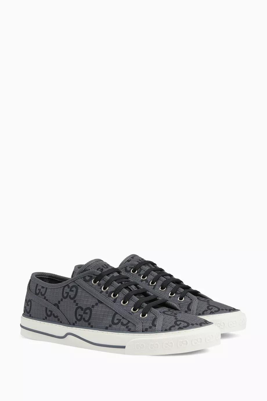 Buy Gucci Grey Tennis 1977 Sneakers in Recycled GG Fabric for Men