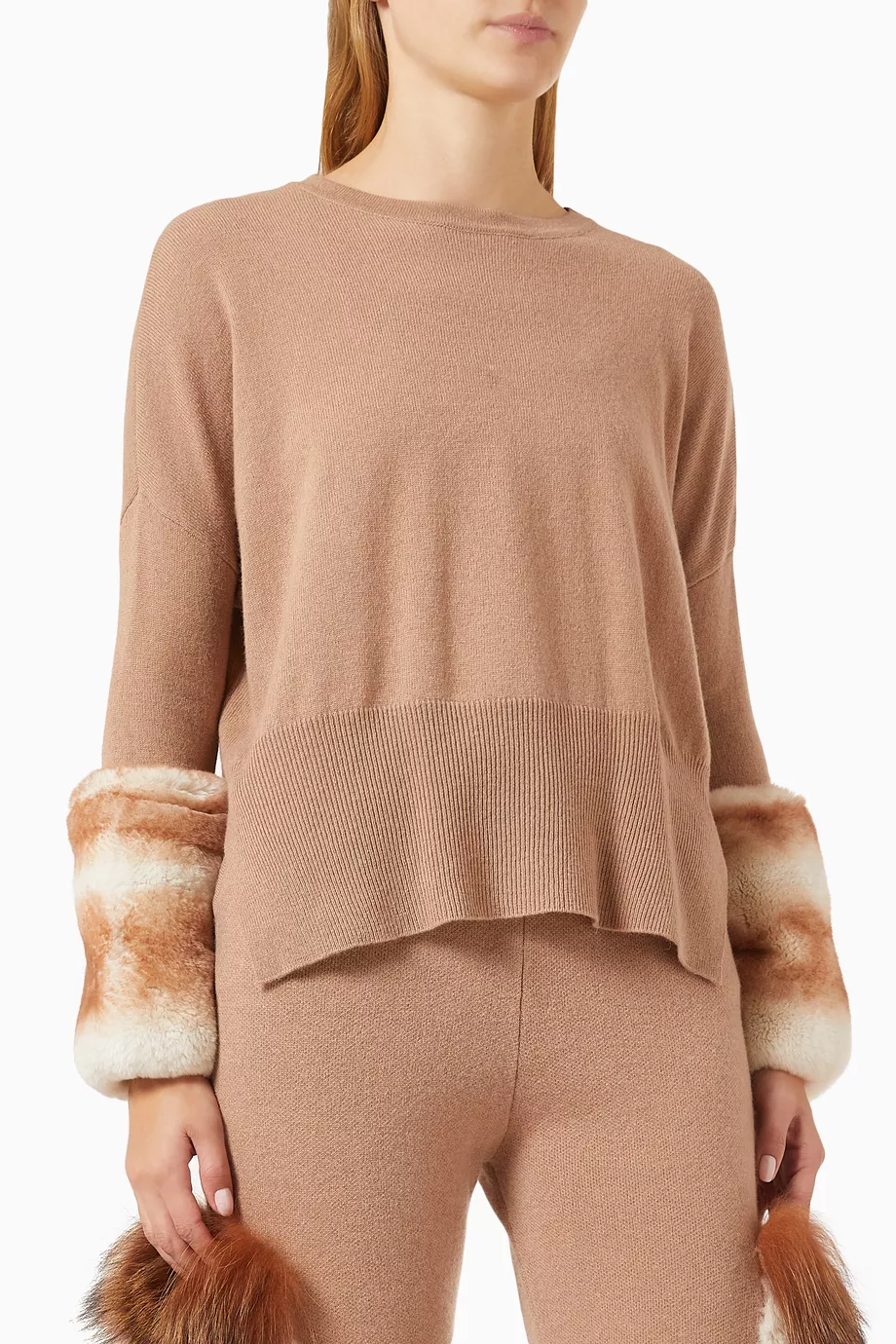 Rabbit fur sweater top
