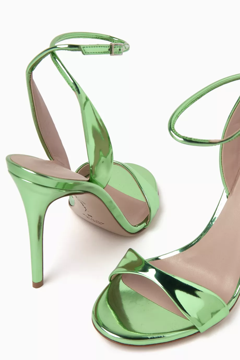 Green shop strappy heels