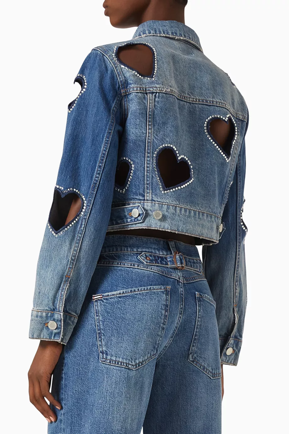 Alice and olivia chloe 2025 denim jacket