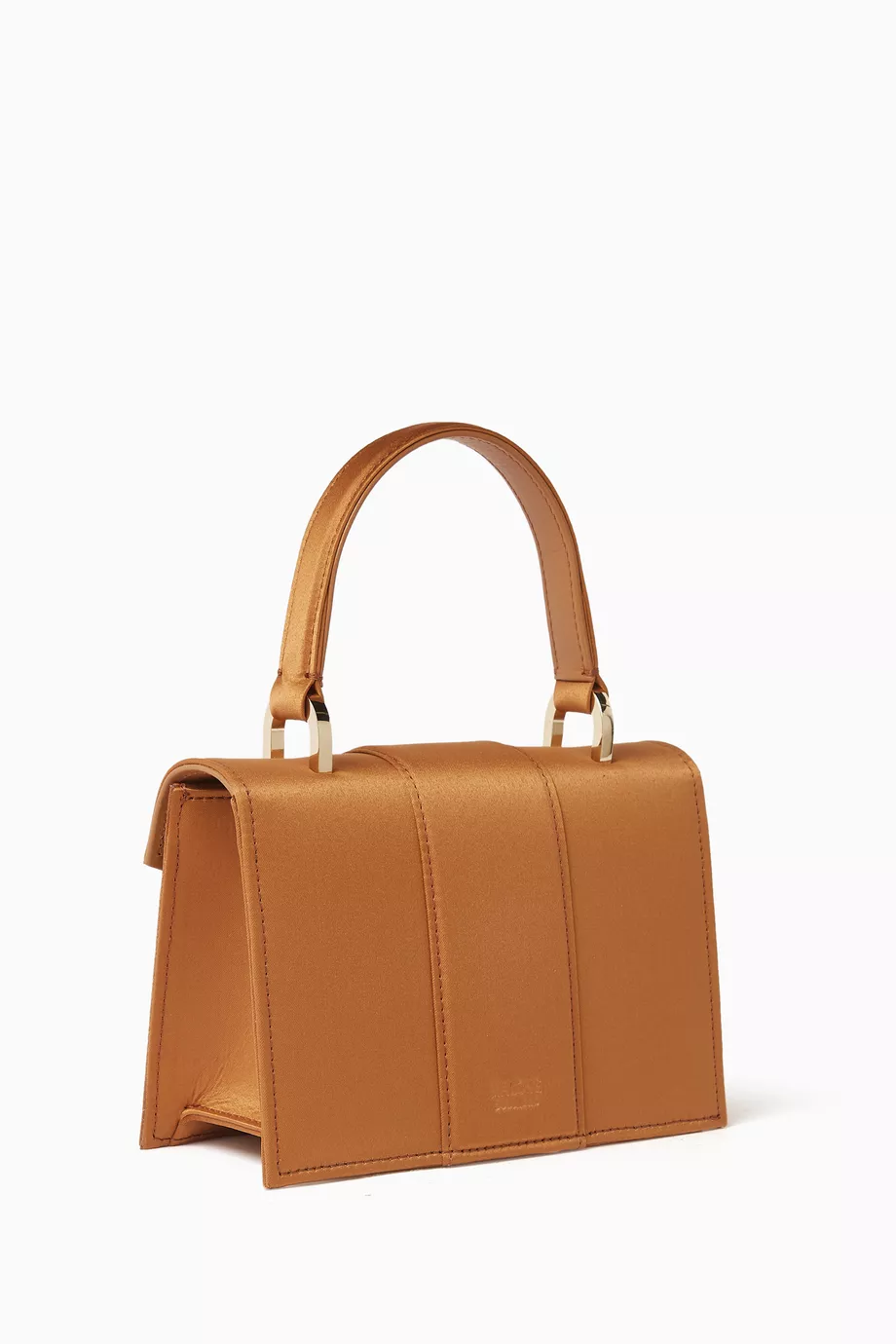 Buy Malone Souliers Brown Mini Audrey Square Top handle Bag in Satin for Women in UAE Ounass