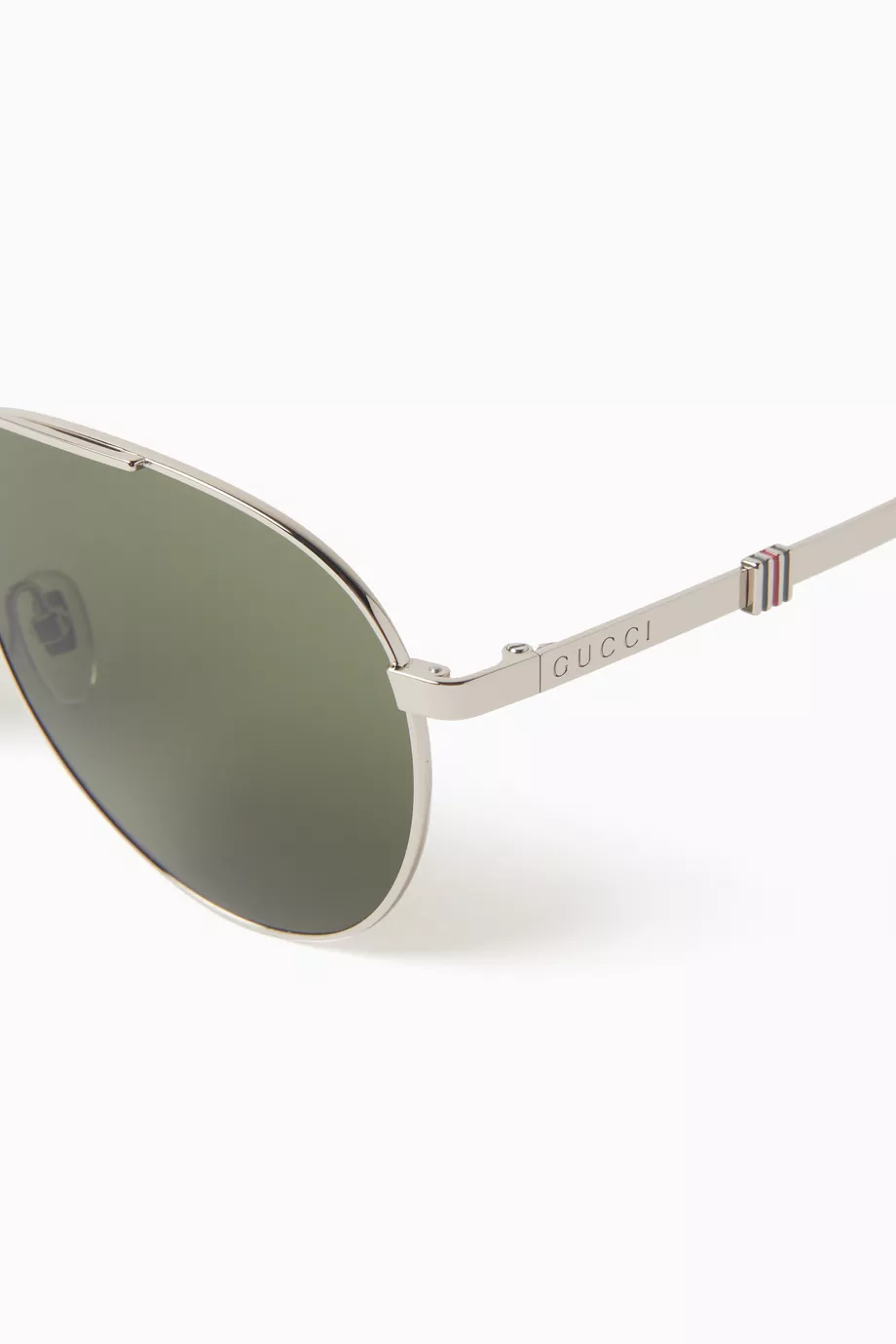 Gucci silver store aviator sunglasses