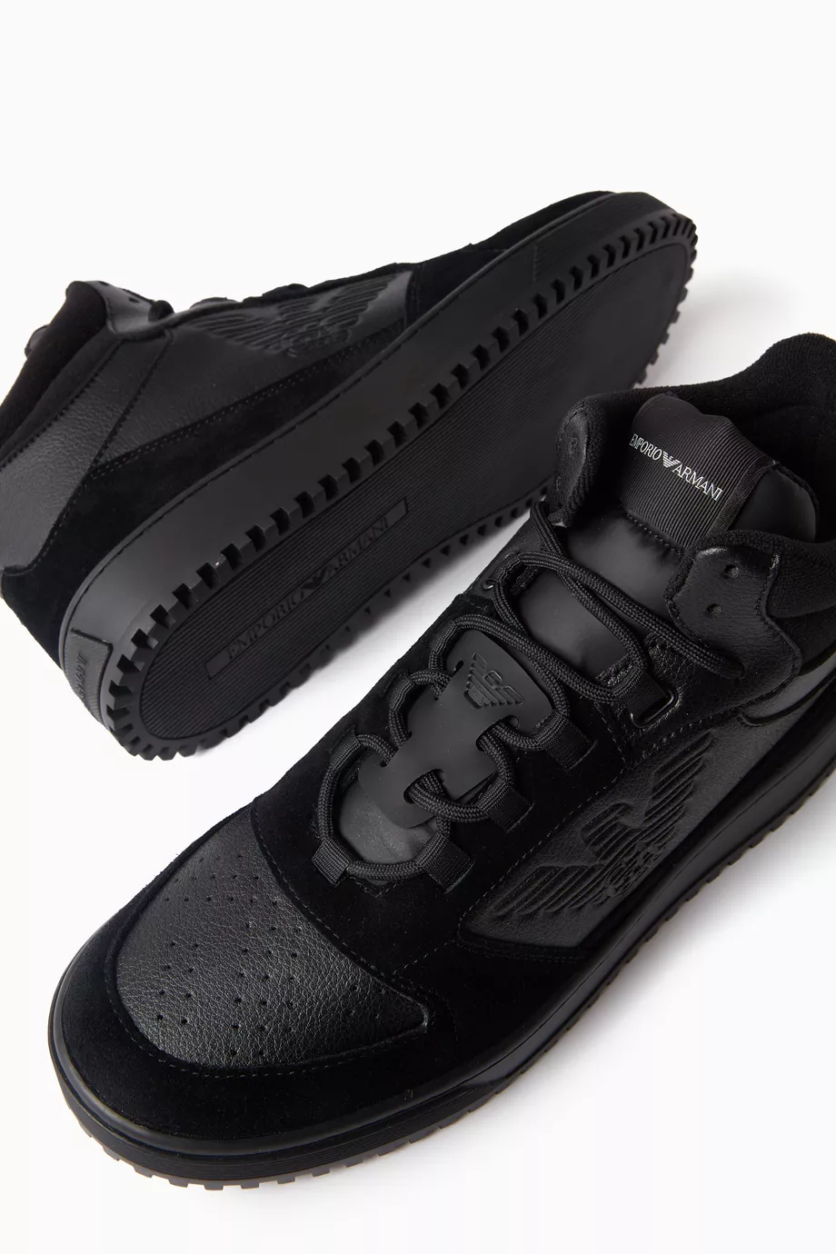 Armani black deals leather shoes