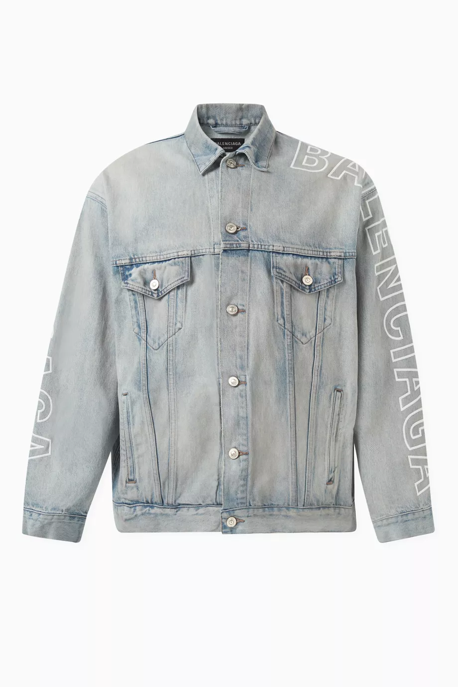 Balenciaga denim top jacket white