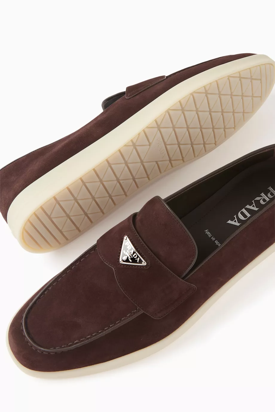 Prada men's suede loafers hotsell