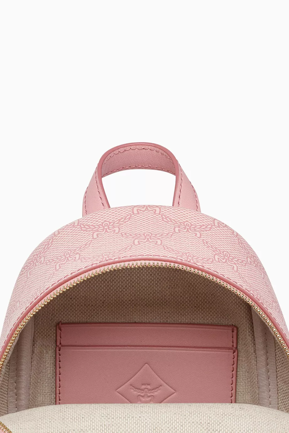 Mcm x mini backpack pink deals