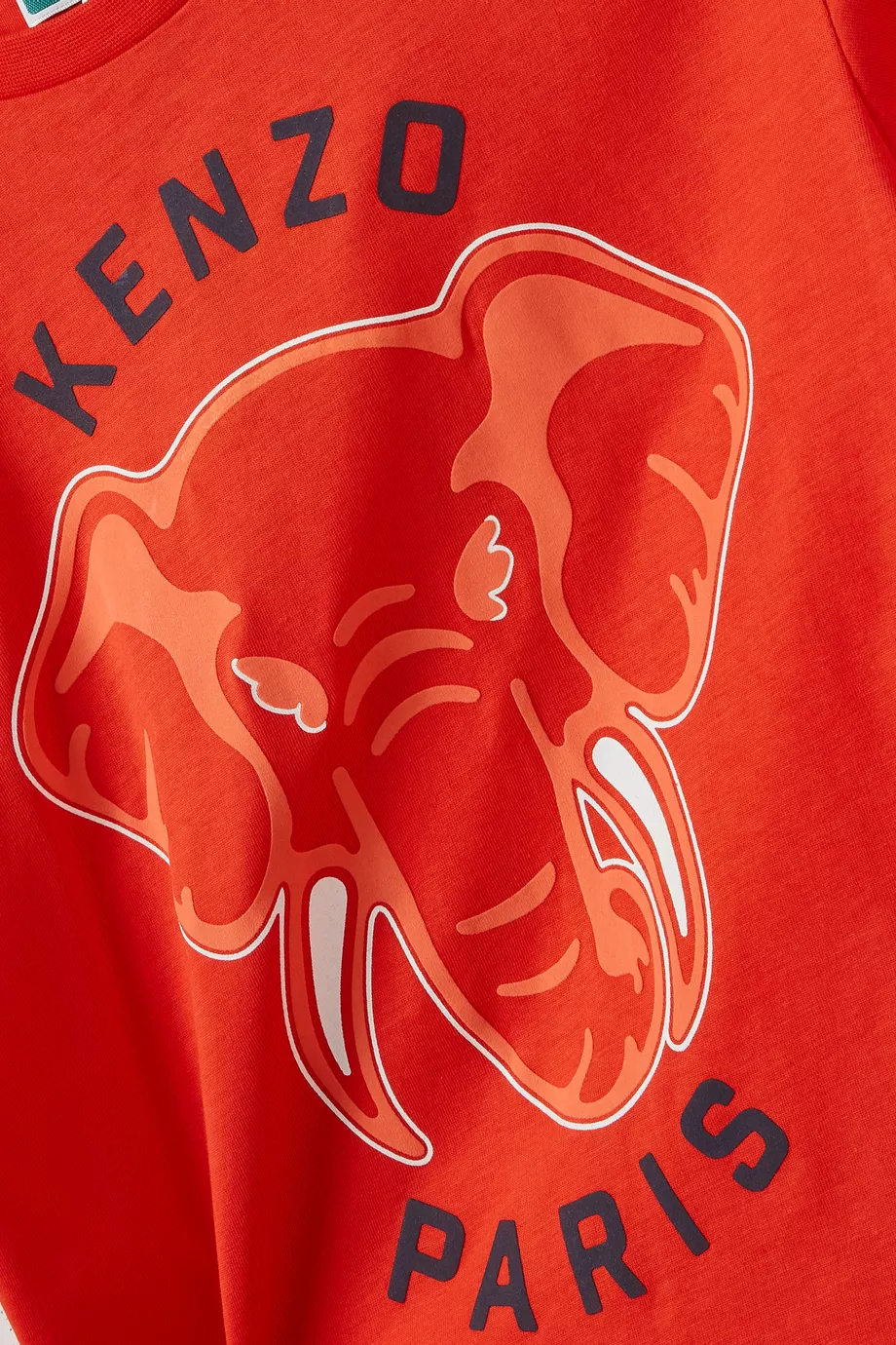 Buy KENZO KIDS Red Elephant Logo Print T shirt in Organic Cotton