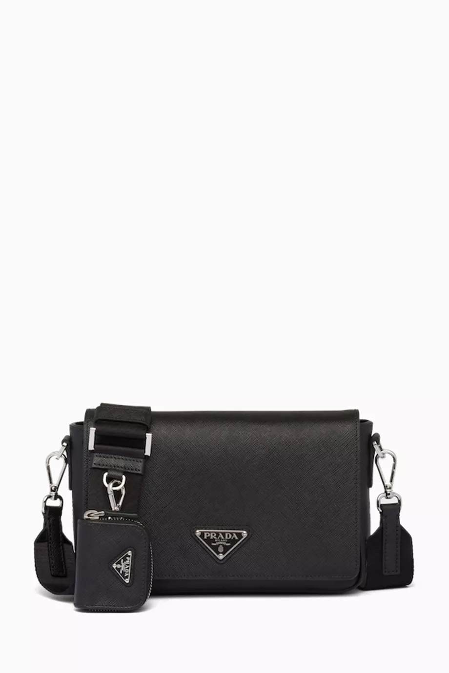 Prada logo hotsell messenger bag