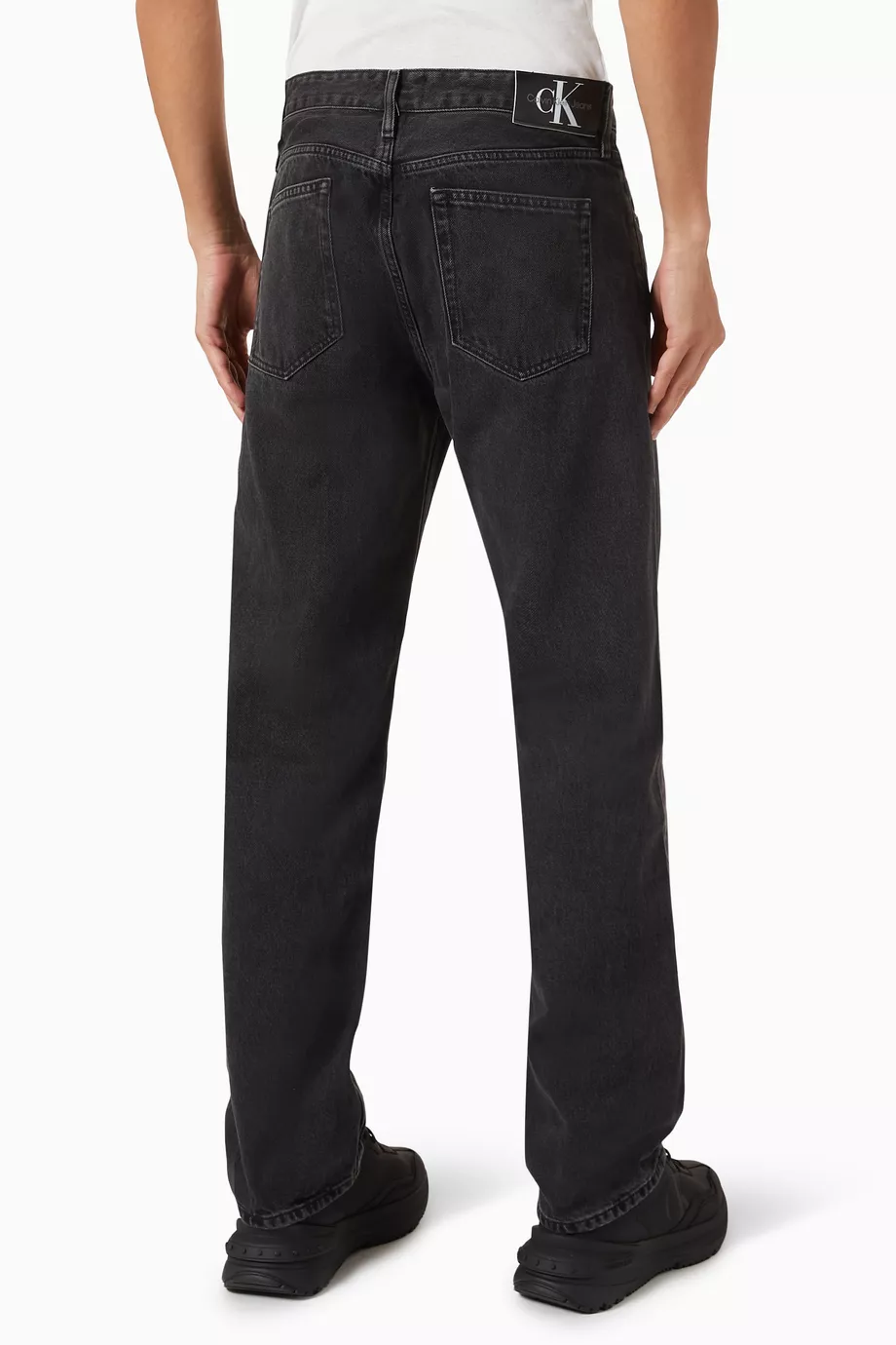 Calvin klein black straight leg jeans outlet