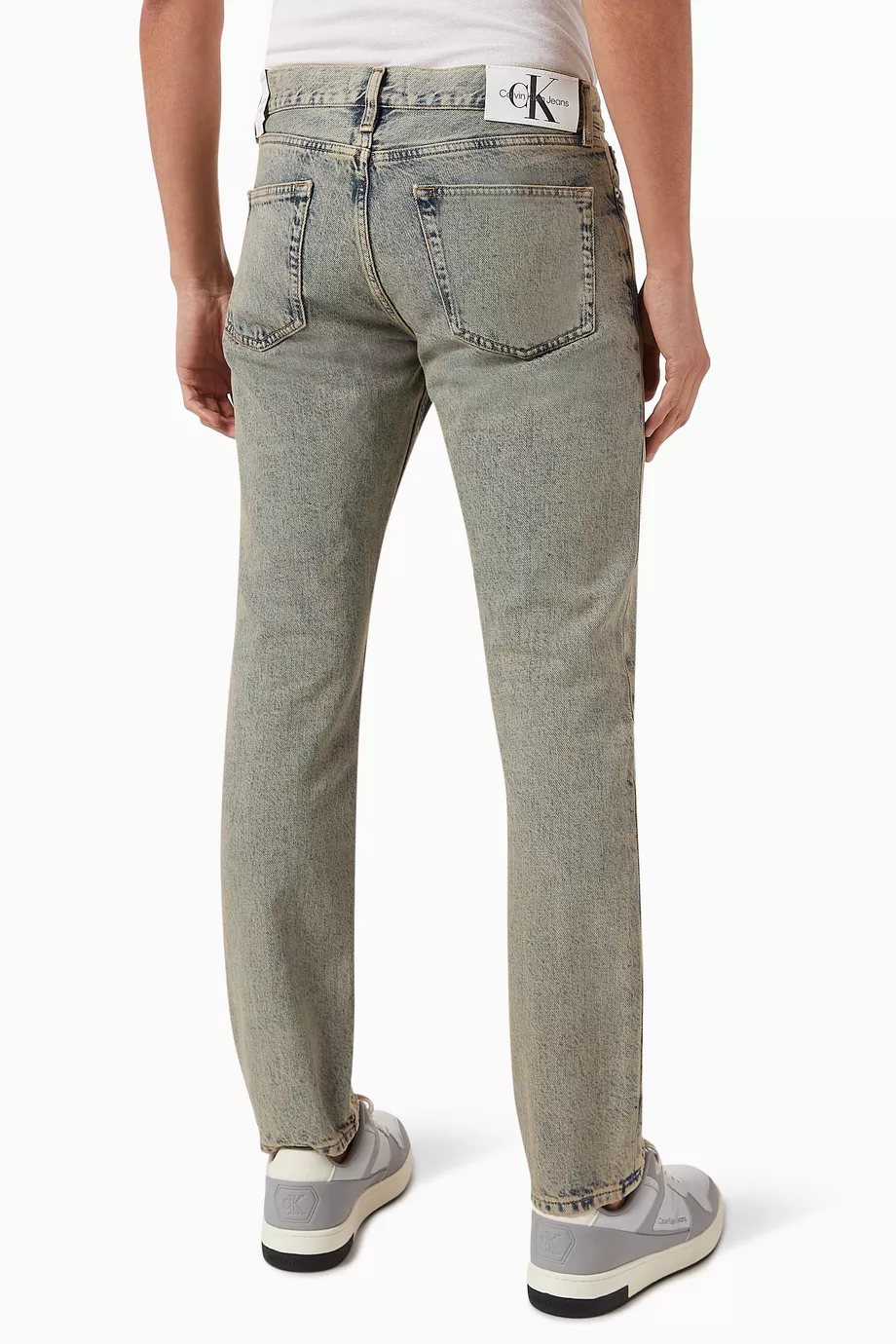Buy Calvin Klein Jeans Grey Authentic Straight leg Jeans in Cotton denim for Men in UAE Ounass