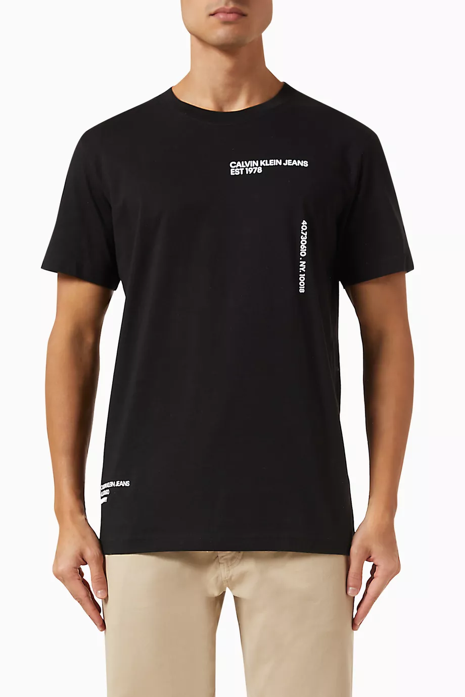 Buy Calvin Klein Jeans Black Spray Box T shirt in Cotton for Men