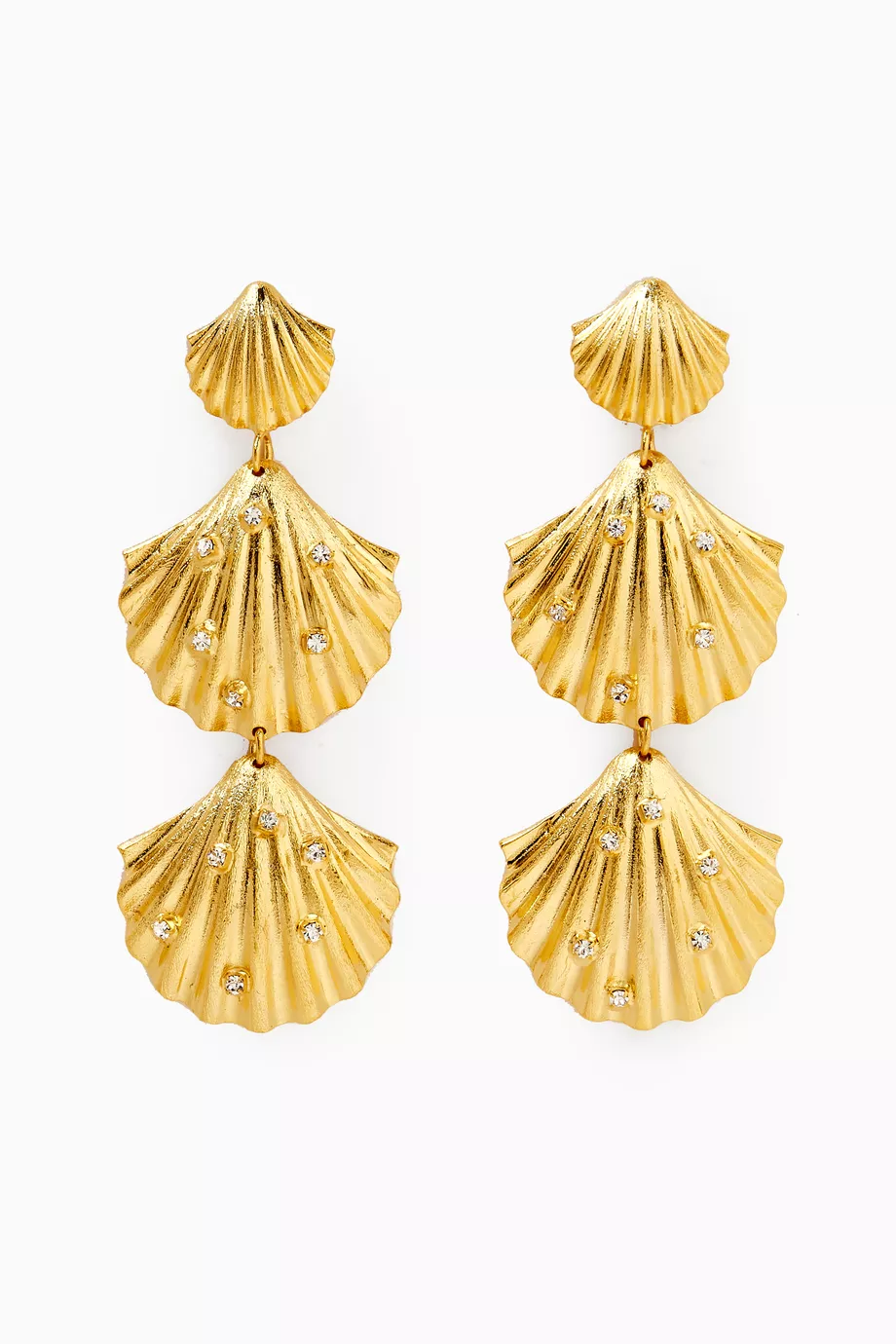 Buy Sophia Beirut Gold Fabienne Shell Earrings in 24kt Gold plated