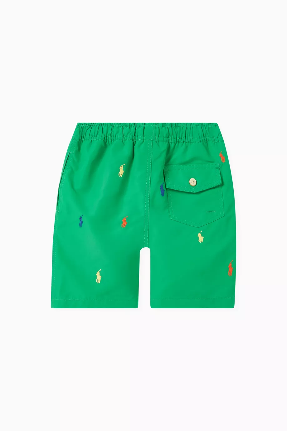 Buy Polo Ralph Lauren Green All over Logo Swim Shorts in Polyester