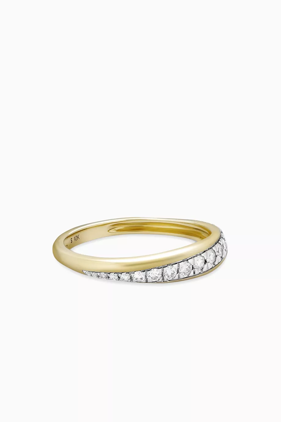 Buy STONE AND STRAND Yellow Twist Pav Diamond Ring in 10kt Gold