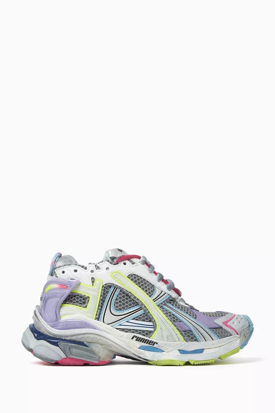 Buy Balenciaga Grey Runner Sneakers in Mesh Nylon for Women