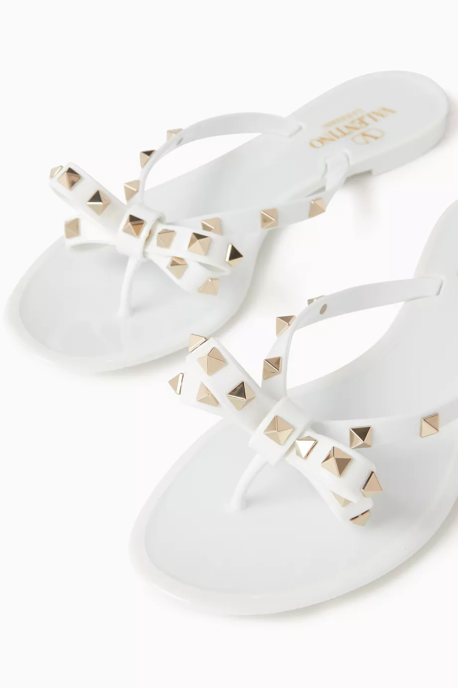 Buy Valentino Garavani White Valentino Garavani Rockstud Flat