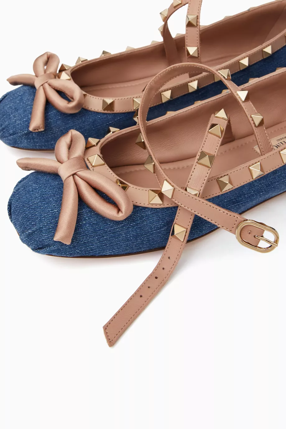 Buy Valentino Garavani Blue Valentino Garavani Rockstud Ballerinas