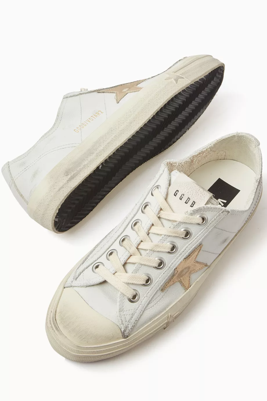 Buy GOLDEN GOOSE Gold V Star 2 Sneakers in Leather for Women in