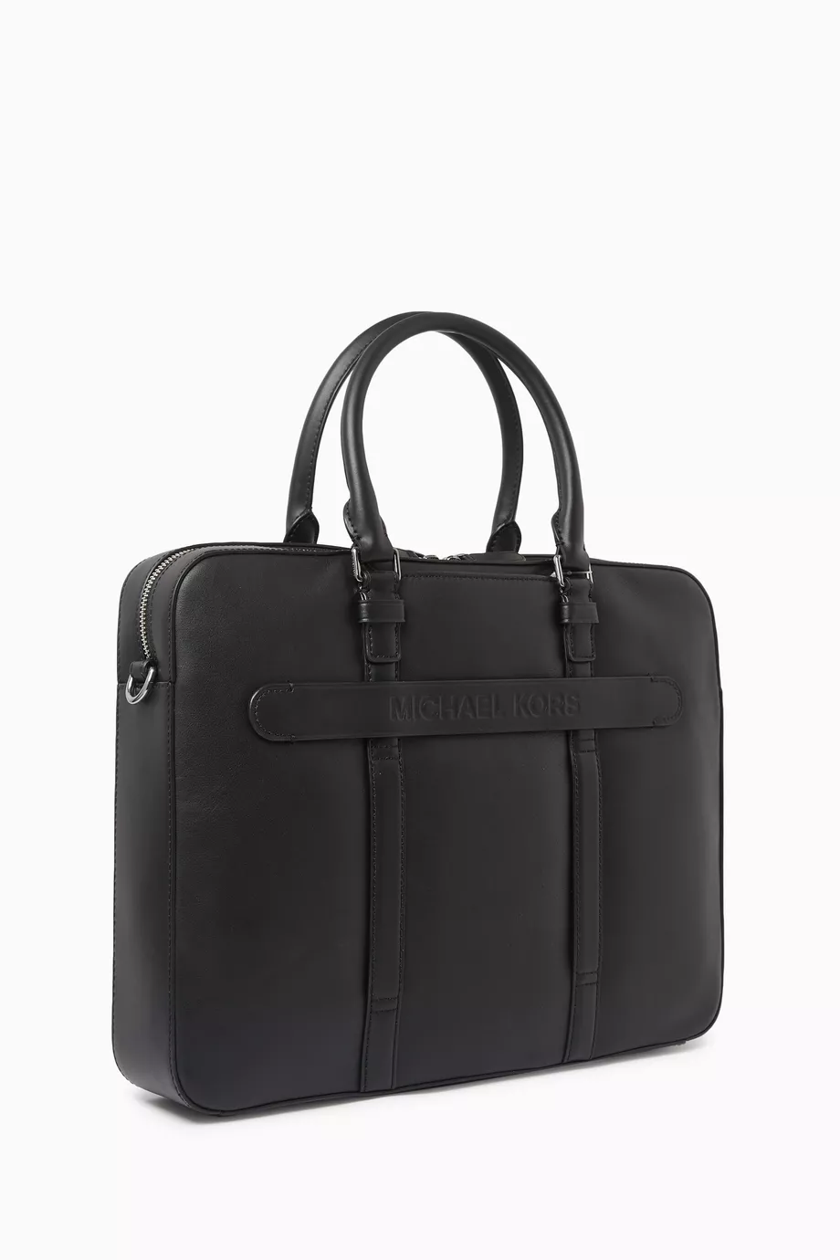 Buy Michael Kors Black Large Varick Briefcase in Smooth Leather