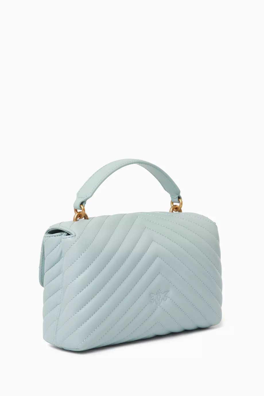 Buy PINKO Grey Mini Love Lady Puff Top handle Bag in Quilted